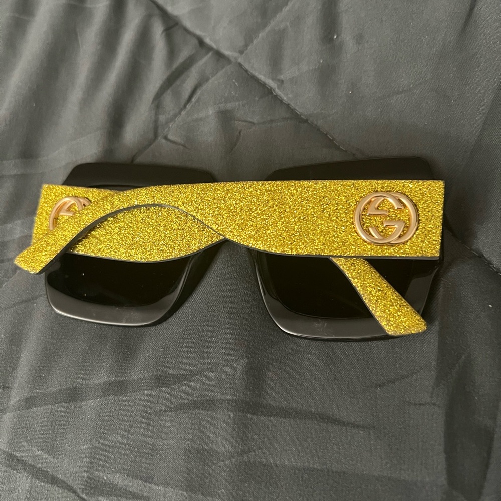 Gold Glitter Sunglasses